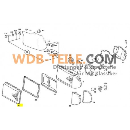 Oryginalne szkło obiektywu Mercedes Hella lewe W123 S123 C123 CE Coupe A0028269090