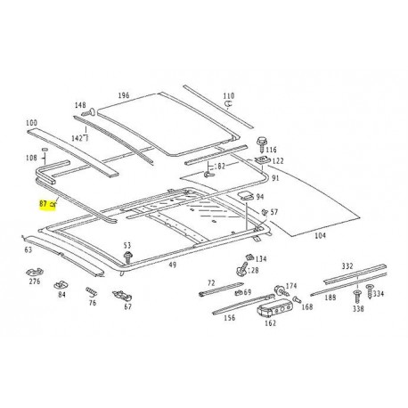 Repro skjutdörrstätning fram som passar till Mercedes W123 W108 W109 W116 W115 W114 A1087820098