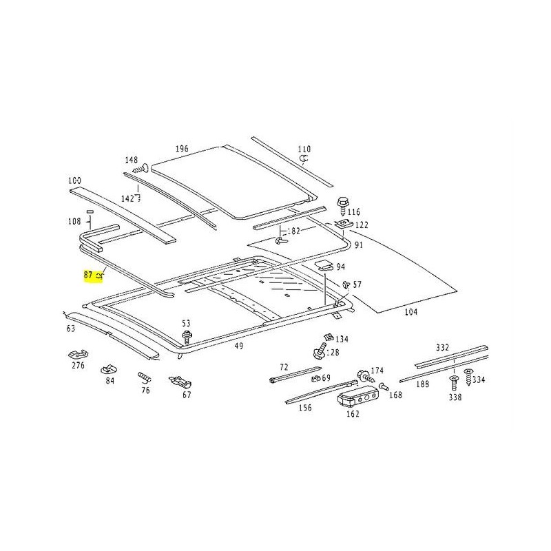 SCHIEBEDACH DICHTUNG BÜRSTE SET REPARATURSATZ FÜR MERCEDES /8 C123 S  1237820498