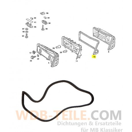 Joint d’étanchéité de feux arrière compatible avec Mercedes W123 C123 CE CD Coupé Berline A1238260158