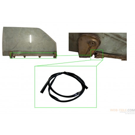 Joint de vitre latérale en caoutchouc profilé en U pour lève-vitre à manivelle compatible avec Mercedes W123 CE, W126 SEC, W201