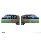 Set med regnlist dropplist under kromkant på dörr vänster + höger W123 CE / CD / Coupé A1236901780 A1236901880