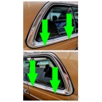 Esőelvezető, cseppcsatorna gumi, díszléc, króm díszléc bal és jobb oldali, vezető- és utasoldalra, Mercedes W123 C123 Coupé-hoz