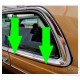 Rain deflector drip rubber at trim chrome strip driver's side left at rear pillar W123 C123 Coupe CE CD