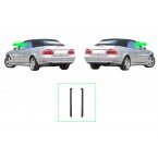 Tömítő tömítőkeret hátsó ablak bal jobb oldali, kompatibilis Mercedes W208 A208 CLK Cabrio A2086700139 A2086700239 modellekkel