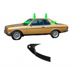 Acoperiți pe banda de ploaie de la stâlpul din față la stâlpul din spate pe banda de crom Stâlp AC W123 CE CD Coupe