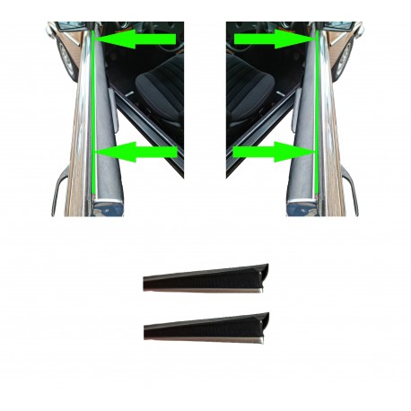 Set of sealing strips for front door inner left right window channel for Mercedes W123 C123 CE CD Coupé A1237250565