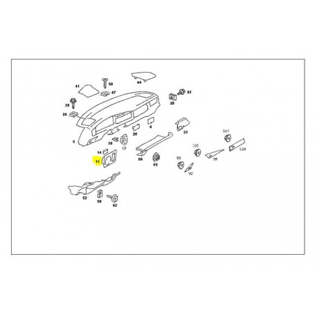 Interrupteur à rosette d'origine sur le couvercle de l'interrupteur d'éclairage du tableau de bord W201 190E 190D A2016890780