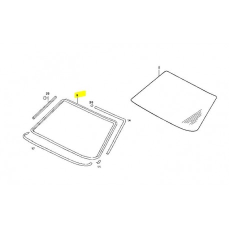 Tätningsram vindrute tätning W123 S123 A1236700039