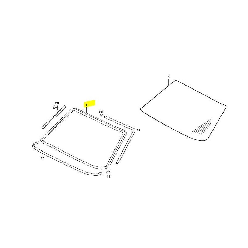 aspect Dwell Mr Garnitură pentru cadru de etanșare pentru parbriz potrivit pentru Mercedes-Benz W123 S123 A1236700039 aspect Dwell Mr Garnitură pentru cadru de etanșare pentru parbriz potrivit pentru Mercedes-Benz W123 S123 A1236700039