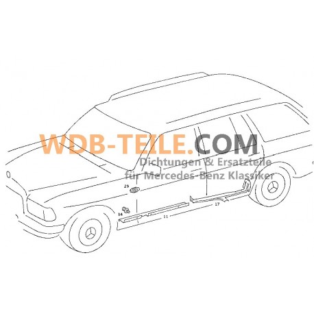OE Mercedes Benz furtun de ușă manșetă de protecție pentru furtun W123 W201 W126 A1268210397
