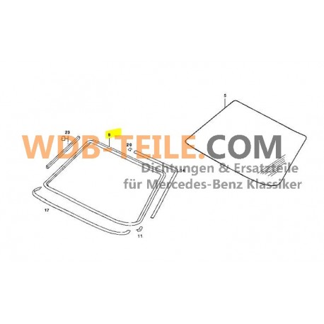 Eredeti tömítőkeret szélvédő szélvédő tömítés W123 C123 Coupe CE CD A1236700339