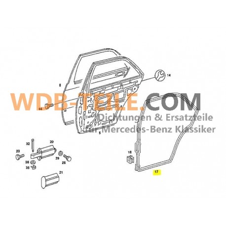 Zestaw uszczelek drzwi przednich i tylnych do Mercedes W201 190 190E 190D