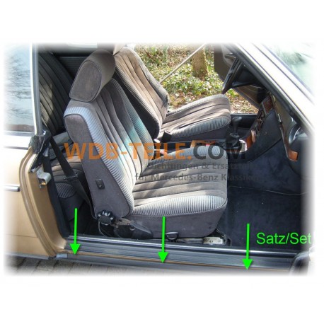 運転席ドア、助手席ドア用エンド キャップを含むシル シールのセット W123 C123 CE CD クーペ クーペ