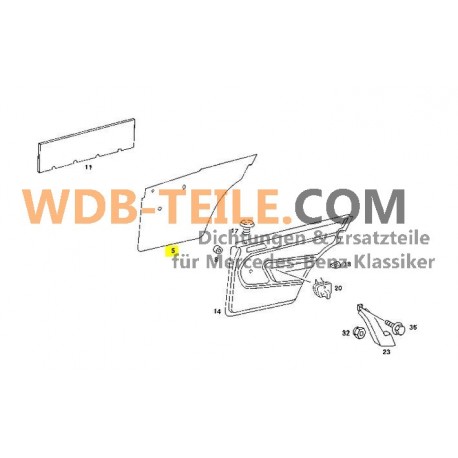 Orijinal Mercedes Arka Kapı Conta Kapak Folyo W201 190 190E 190D A2017370087