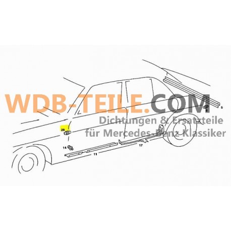 Eredeti Mercedes Benz tömlővédő tömlő W123 szedán kombi TE A1238210697