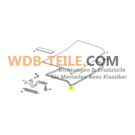 Joint de coffre, joint d’étanchéité cadre adapté pour Mercedes-Benz W123 C123 CE CD Coupé Berline A1237580098