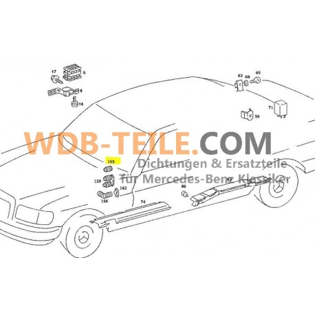 Tub original de protecție Mercedes Benz W126 SE SEL W201 190E 190D W460 1268210297