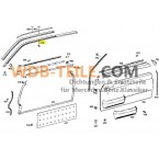 Mercedes afdichtingsframe zijraam op dakframe rechts W114 C CE Coupe A1157200254