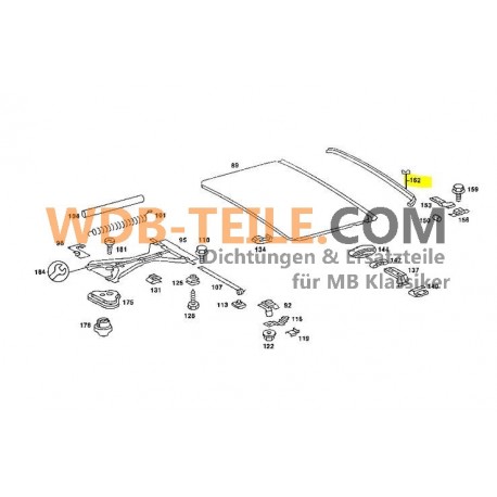 Alkuperäinen kattoluukun tiiviste takatiiviste W123 W116 W115 W114 A1157820198