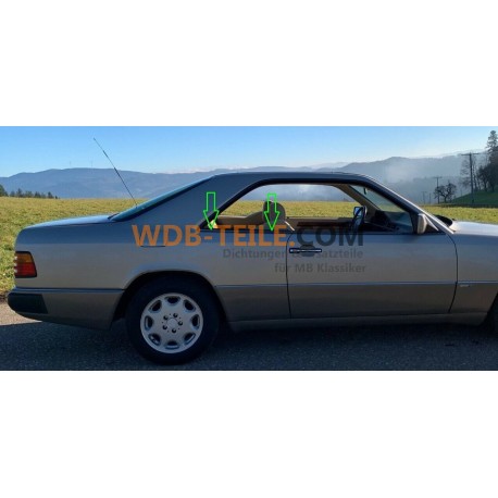Jeu original de joints de rail de glissière de vitre arrière pour Mercedes W124 C124 CE Coupé A1246700538 A1246700638