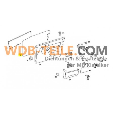 Original Mercedes etanșare acoperire folie ușă față ușa șoferului ușa pasagerului față tapițerie ușă W201 190 190E 190D